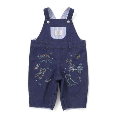 デニムツイルチェック切り替えサロペットベビー(70~80cm)