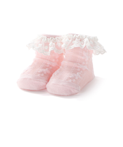 花モチーフ編みレースソックスベビー(9~12cm)