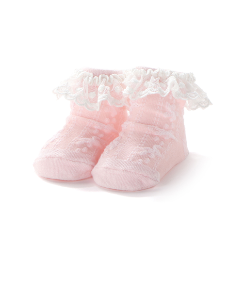 花モチーフ編みレースソックスベビー(9~12cm)