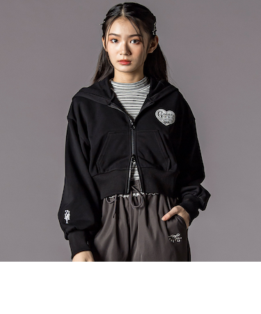 ウエスタン短丈ジップアップパーカー(130~160cm)