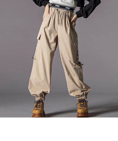 レースアップナイロンカーゴパンツ(130~160cm)