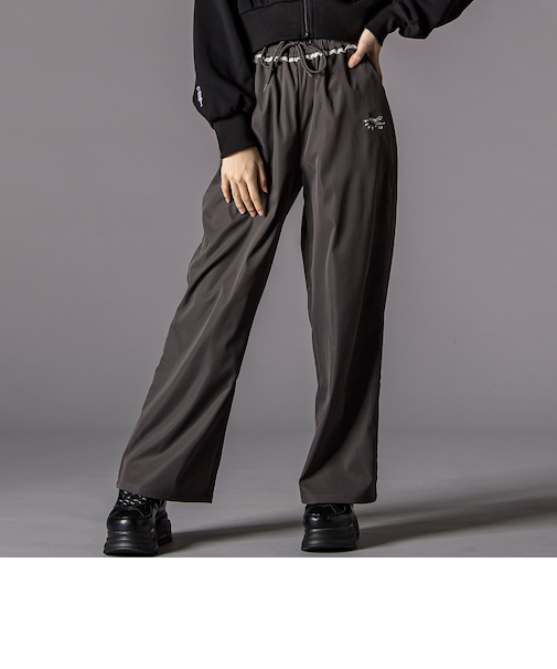 チラレースウエストワイドパンツ(130~160cm)