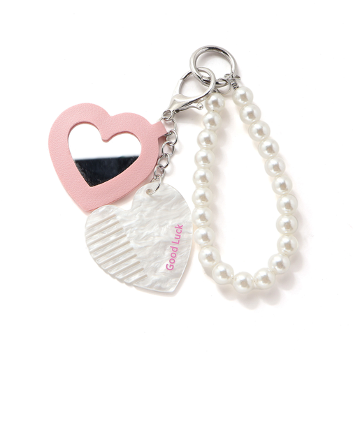 ハートフラワーミラー＆ハートコーム付きストラップ