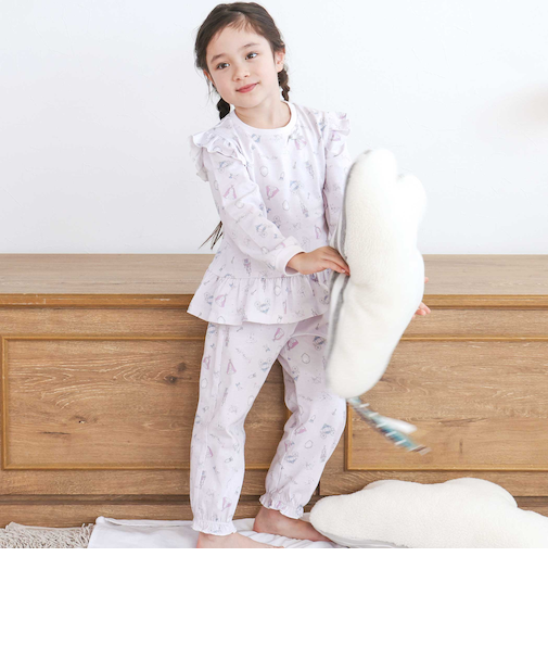 【スララク/腹巻き一体型/吸汗速乾】みんな快眠！みんみんパジャマ 上下セット(80~130cm)