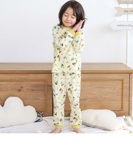 【スララク/腹巻き一体型/吸汗速乾】みんな快眠！みんみんパジャマ 上下セット(80~130cm)