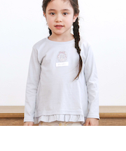 【スララク/防汚加工/オーガニックコットン】ときめきデザイン女の子長袖Tシャツ(80~130cm)