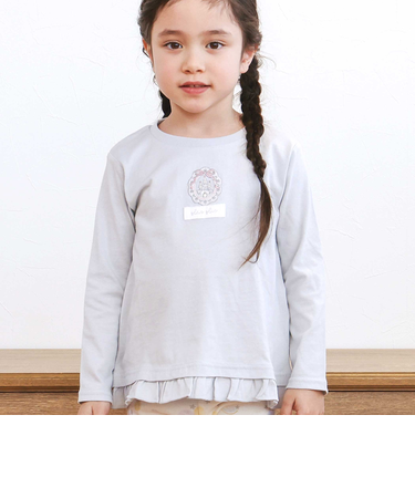 【スララク/防汚加工/オーガニックコットン】ときめきデザイン女の子長袖Tシャツ(80~130cm)