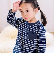 【スララク/防汚加工/オーガニックコットン】ときめきデザイン女の子長袖Tシャツ(80~130cm)