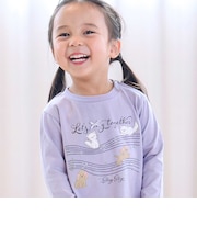 【スララク/防汚加工/オーガニックコットン】ときめきデザイン女の子長袖Tシャツ(80~130cm)