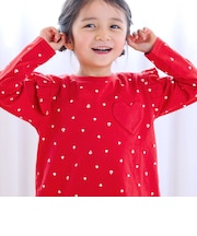 【スララク/防汚加工/オーガニックコットン】ときめきデザイン女の子長袖Tシャツ(80~130cm)