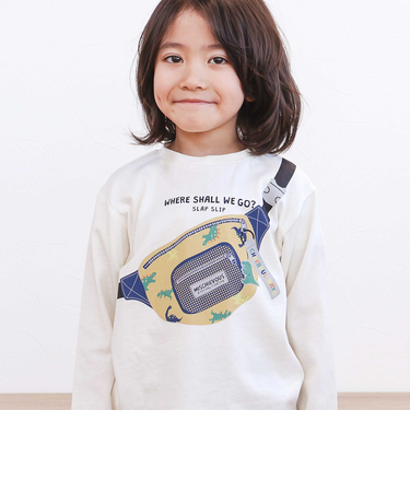 【スララク/防汚加工/オーガニックコットン】わくわくデザイン男の子長袖Tシャツ(80~130cm)