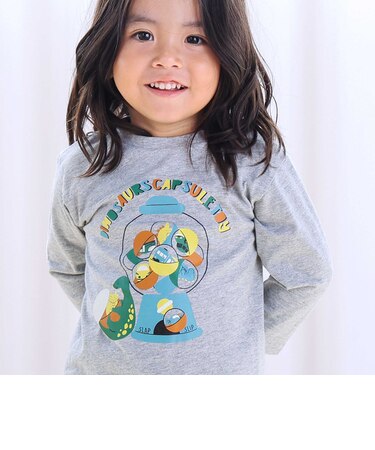 【スララク/防汚加工/オーガニックコットン】わくわくデザイン男の子長袖Tシャツ(80~130cm)