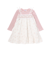 花柄キラッとストライプドッキングワンピース(80~130cm)