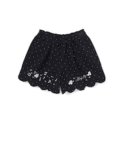 キラキラプリント裾スカラップリボン付きショートパンツ(90~130cm)