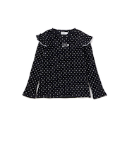 肩フリルキラッとラメ刺しゅう長袖Tシャツ(80~130cm)