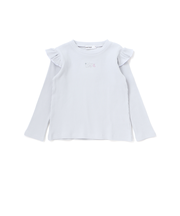 肩フリルキラッとラメ刺しゅう長袖Tシャツ(80~130cm)