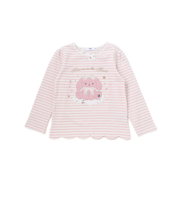 ユニコーンウサギアニマルモチーフ裾スカラップ長袖Tシャツ(80~130cm)