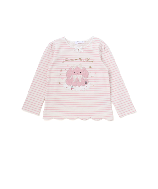 ユニコーンウサギアニマルモチーフ裾スカラップ長袖Tシャツ(80~130cm)