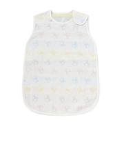 【お揃い】コットンクマ木馬総柄3重ガーゼスリーパーベビー