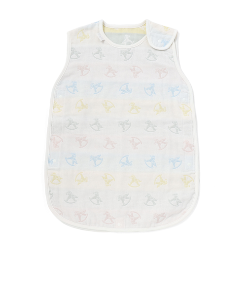 【お揃い】コットンクマ木馬総柄3重ガーゼスリーパーベビー