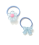 ぷっくりつるつるモチーフ花＆リボンヘアゴム2点セット