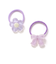 ぷっくりつるつるモチーフ花＆リボンヘアゴム2点セット