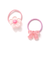 ぷっくりつるつるモチーフ花＆リボンヘアゴム2点セット