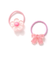 ぷっくりつるつるモチーフ花＆リボンヘアゴム2点セット