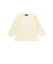 ハートレースモチーフ針抜き長袖Tシャツ(80~100cm)