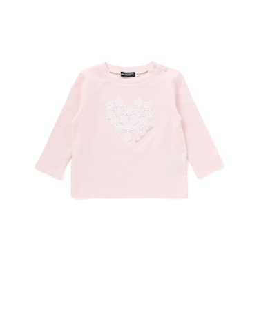ハートレースモチーフ針抜き長袖Tシャツ(80~100cm)