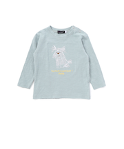 スラブ天竺DOGプリント長袖Tシャツ(80~100cm)