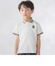 編立リブ鹿の子半袖ポロシャツ(95~150cm)