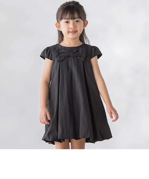 センターリボンバルーンシルエットワンピース(95~150cm)