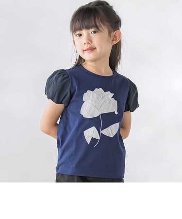 お花パッチワーク半袖Tシャツ(95~160cm)