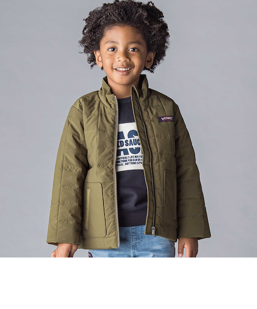 ロゴネーム中綿タフタジャケット(100~160cm)