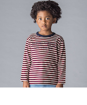 ボーダー&ロゴプリント長袖Tシャツ(100~160cm)