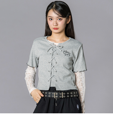 チュールレースアップTシャツセット(130~160cm)