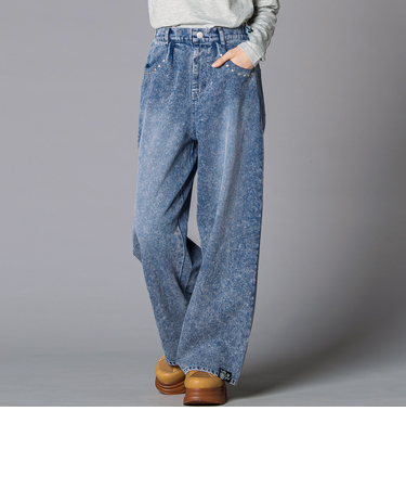 スタッズデニムワイドパンツ(130~160cm)