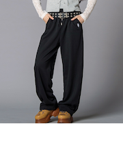 レースアップ・カーブパンツ（ベルト付き）(130~160cm)