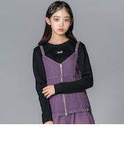 デニムビスチェ＆TシャツSET(130~160cm)