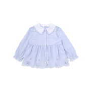 ストライプ＆花柄裾刺しゅうフレアブラウス(90~130cm)