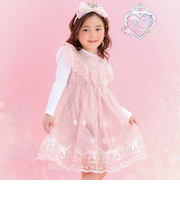 【スラプリ】チュール刺しゅうジャンパースカート(90~130cm)