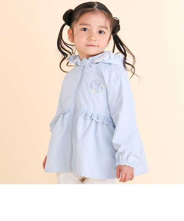 リボン刺しゅうリバーシブルタフタジャケット(80~130cm)