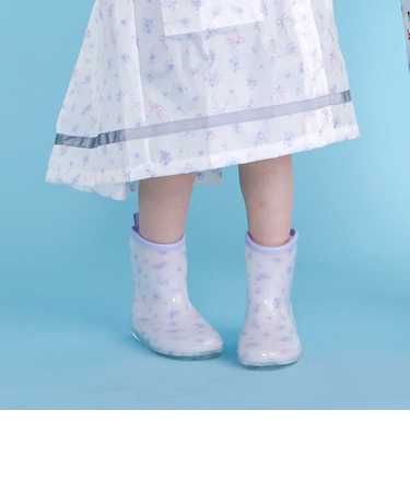 【お揃い】はたらくくるま花柄恐竜プリント総柄レインブーツ(13~18cm)