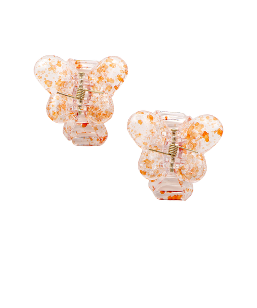 バタフライクリアヘアクリップ2個セット