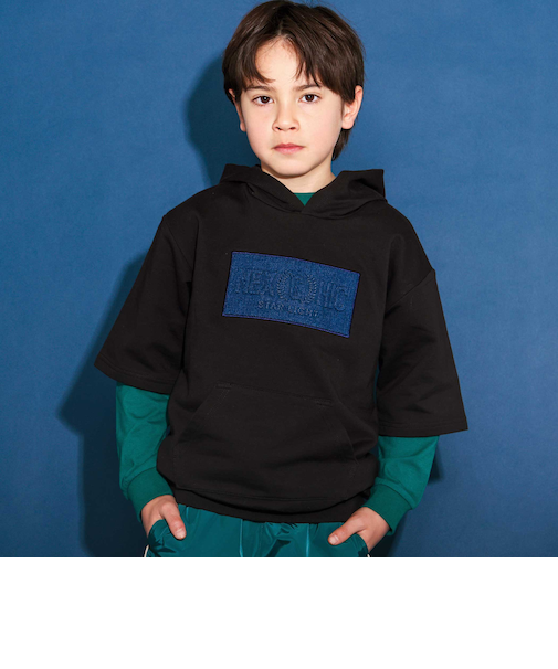 ミニウラゲ半袖フーディ＆天竺長袖Tシャツセット(110~150cm)