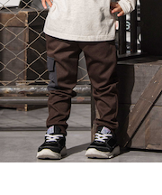 ロゴ刺しゅうストレッチツイルジャガーパンツ(100~160cm)