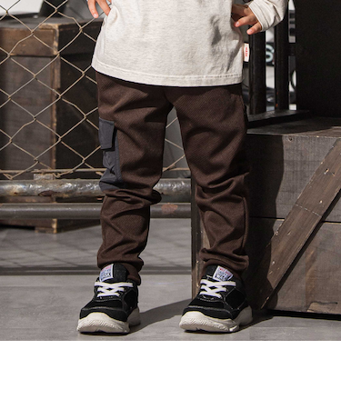 ロゴ刺しゅうストレッチツイルジャガーパンツ(100~160cm)