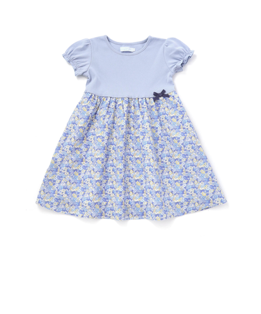 【日本製】【お揃い】リバティ(leontyne dream)プリントタナローン フライス切り替えワンピース(90~140cm)