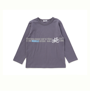 【抗菌防臭・UVカット】自転車プリントライン天竺長袖Tシャツ(90~130cm)